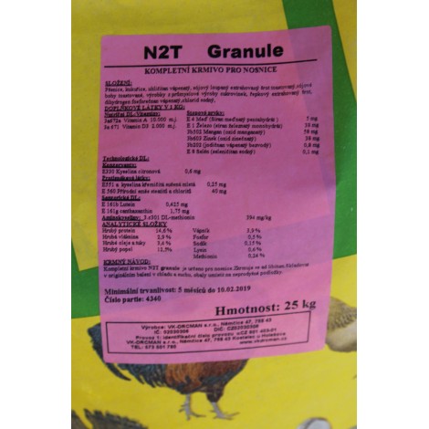 N2T granule - krmení nosnic během snášky 25kg