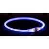 Flash light ring USB, blikací obojek, S-M: 40 cm/ ø 8 mm, modrá