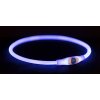 Flash light ring USB, blikací obojek, L-XL: 65 cm/ ø 8 mm, modrá