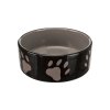 Keramická miska 0,8l/16cm - hnědá/bílá + motiv tlapky