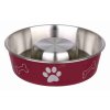 Slow Feed Plastic Coated Stainless Steel Bowl Red