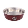 Nerez miska s různobarevným potiskem, tlapka+kost 1,5l/21cm