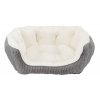 Oválný pelech DAVIN s plyšem 50 x 40 cm šedo/krémový