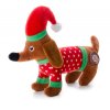 133042 plysovy jezevcik x mas 17 cm plysova piskaci vanocni hracka pro psy