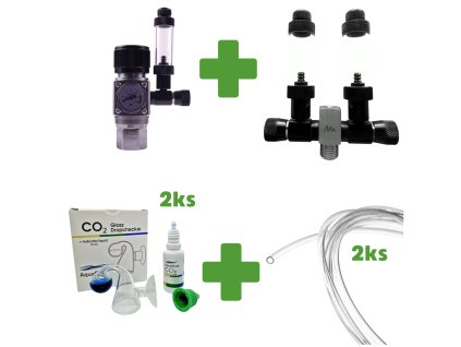 CO2 set bez lahve pro 2 akvária