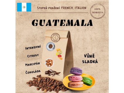 Guatemala 100% Robusta čerstvě pražená zrnková káva alacaffé 500g | Česká pražírna