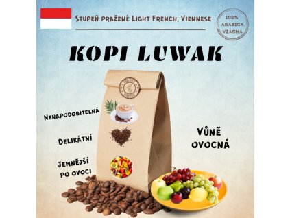 100% arabica vzácná - Kopi Luwak