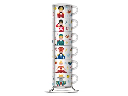 Set 6 espresso šálků Louskáček průhl. pozadí