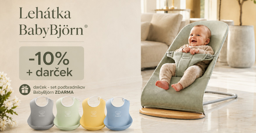 Lehátko BabyBjörn – zľava 10 % + darček set podbradníkov ZDARMA