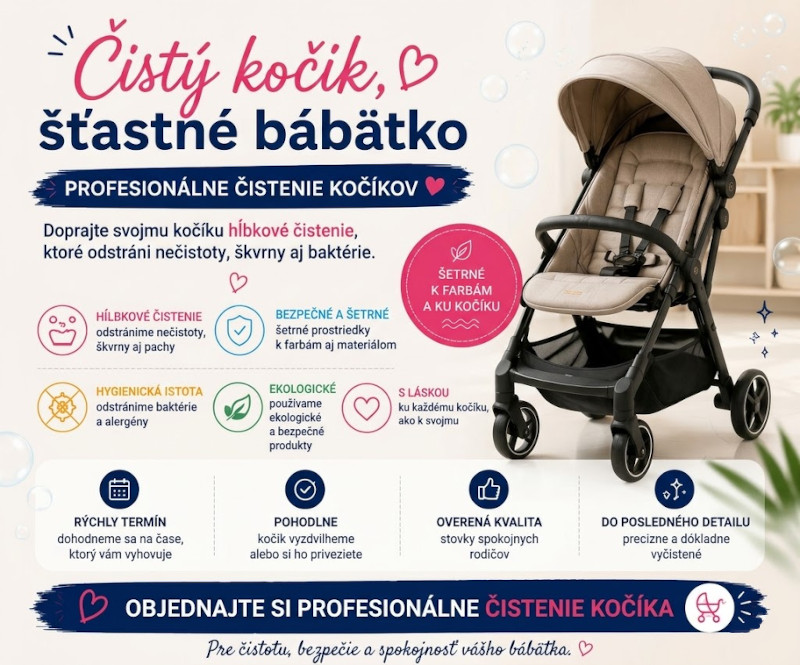 Čistý kočík, šťastné bábätko