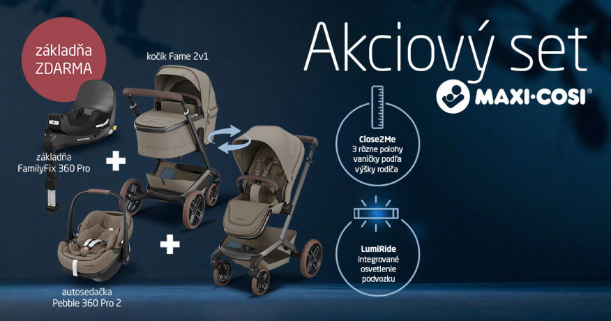 Maxi-Cosi Fame 2v1 + Pebble 360 Pro 2 = FamilyFix 360 Pro zadarmo!