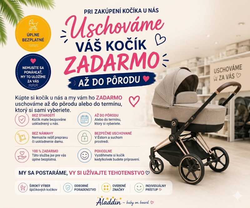 Uschováme váš kočík až do pôrodu zadarmo
