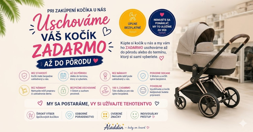 Uschováme váš kočík až do pôrodu zadarmo