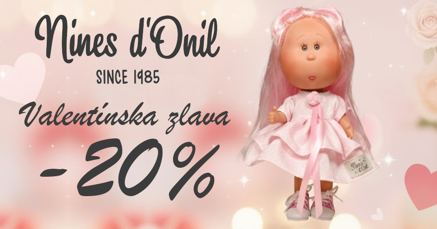 a Valentína vám prinášame -20 % zľavu na všetky bábiky Nines d’Onil