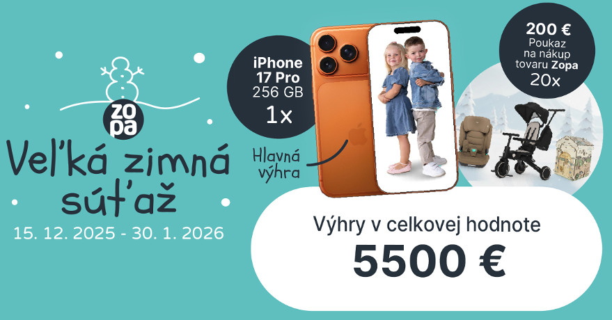 Súťaž o nový iPhone 17 PRO a 20x 200€ poukážku od ZOPA!