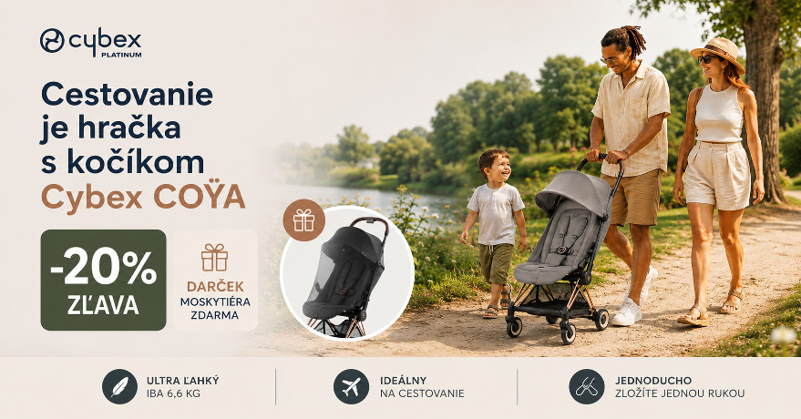 Využi zľavu -20% a získaj darček ku kočíku Cybex Coya