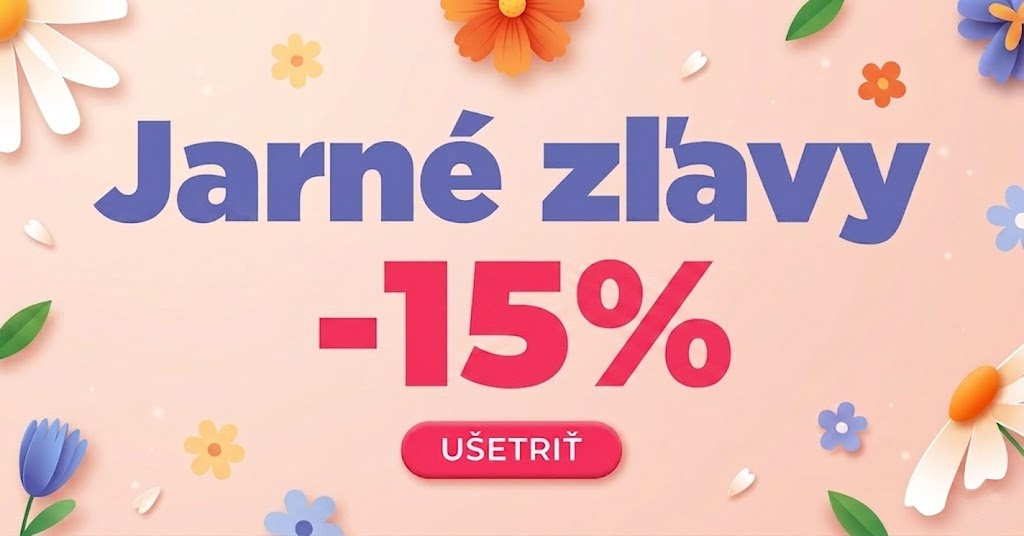 JARNÉ ZĽAVY SÚ TU! 🌸 Využi zľavu -15% do 22.4.2026 na tisíce produktov