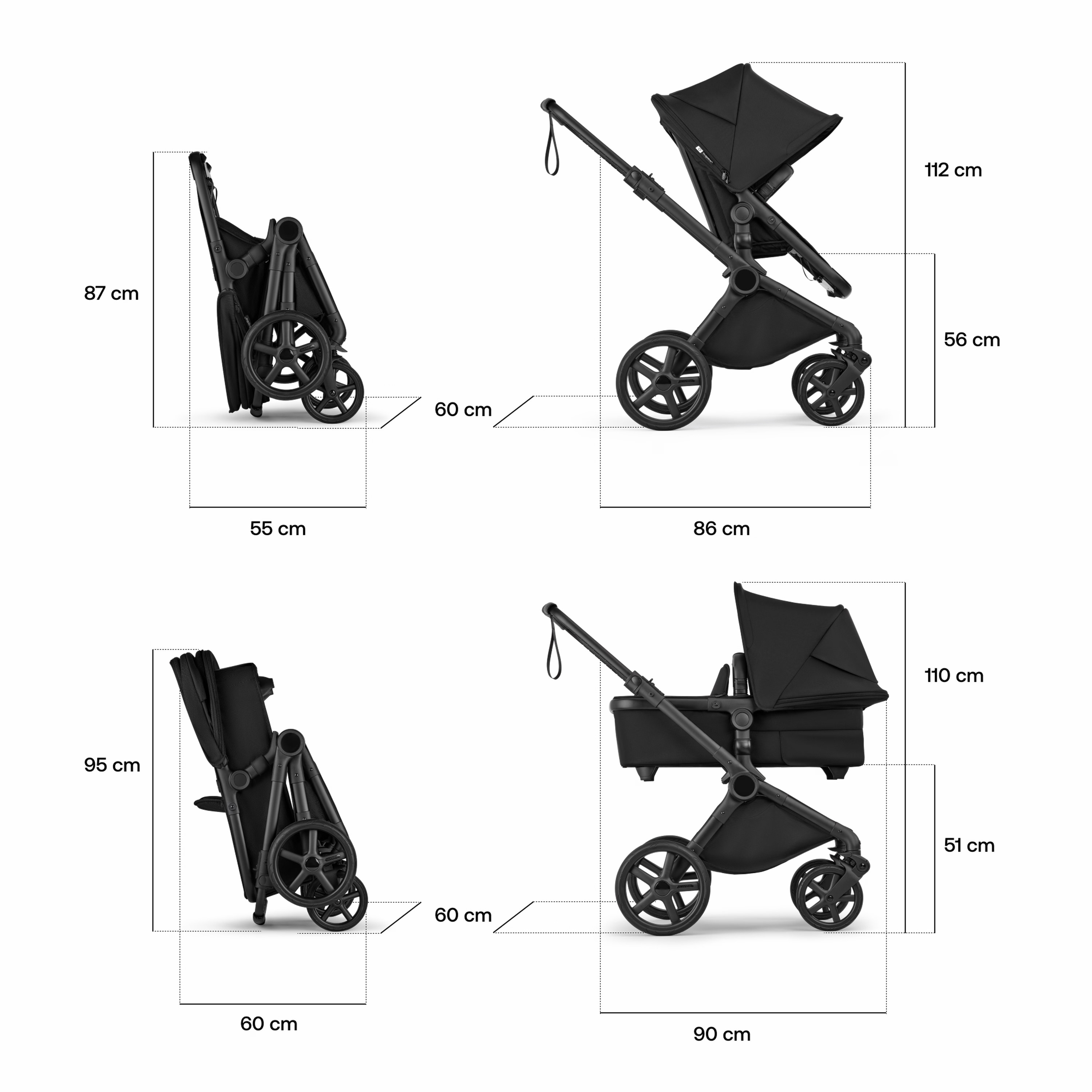 Bugaboo Cub 2026 - rozmery kočíka