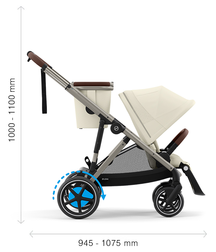 Cybex e-Gazelle S - rozmery rozloženého kočíka