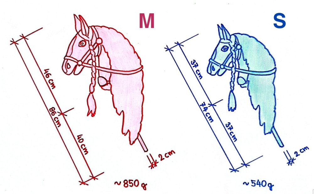 Ponnnie Hobby Horse - veľkosti
