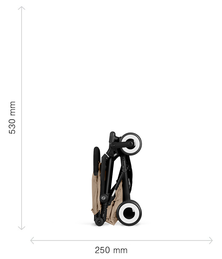 Cybex Agis - rozmery - zložený kočík