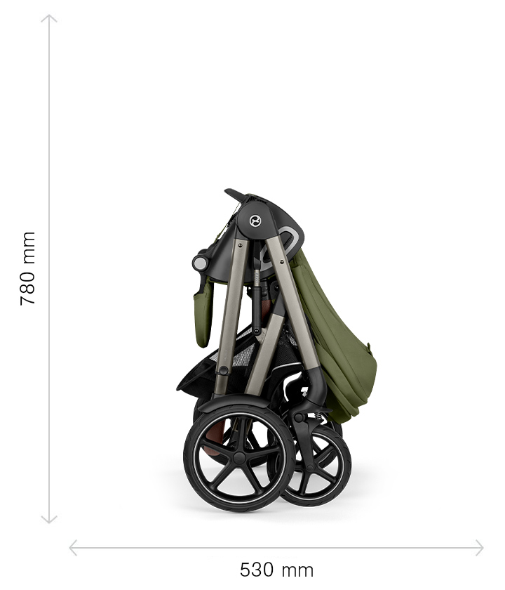 Cybex Talos S Lux 2025- rozmery zloženého kočíka