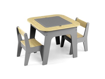 Detský stôl a stolička Milly Mally Olaf Blocks Dark Grey - 57294