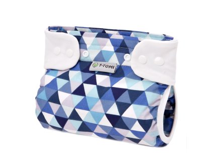 T-TOMI Ortopedické abdukčné nohavičky PLUS - patentky Blue triangles (5-9kg)