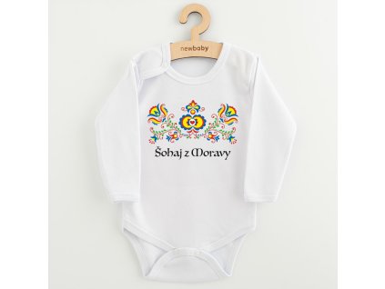 Detské body s potlačou New Baby Ľudový vzor Šohaj jz Moravy, 80 (9-12m) - 57395