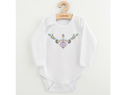 Detské body s potlačou New Baby Ľudový vzor kvetiny, 74 (6-9m) - 57415