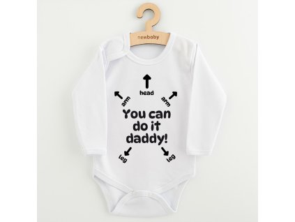 Detské body s potlačou New Baby You can do it daddy!, 68 (4-6m) - 57552