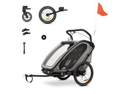 Hauck Bike N Walk Duo cyklovozík 3v1 light grey