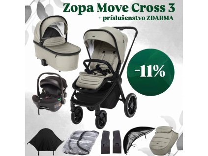 Set kočík Move Cross 3 + bohaté príslušenstvo, Boss Grey