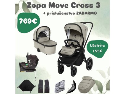 Set kočík Move Cross 3 + kompletné príslušenstvo, Boss Grey