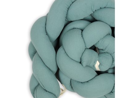 BABYMATEX Chránič do postieľky mušelin pletený vrkoč - zelený 200 cm