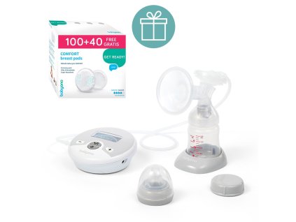 BABYONO Odsávačka elektrická Nurse Pro + vložky do podprsenky 100 + 40 ZADARMO
