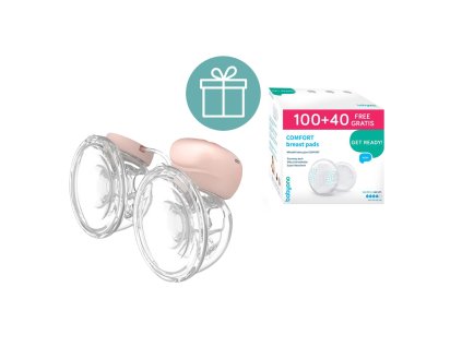 BABYONO Odsávačka mlieka elektrická Double Twinny + vložky do podprsenky 100 + 40 ZADARMO