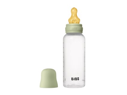 BIBS antikoliková fľaša s kaučukovým cumlíkom 270ml,Sage
