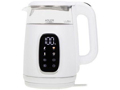 Rýchlovarná kanvica Adler AD 1305 biela-strieborná