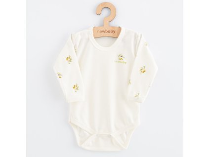 Dojčenské body s dlhým rukávom z organickej bavlny New Baby Olivy, 74 (6-9m) - 58211