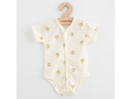 Dojčenské celorozopínacie body s krátkym rukávom z organickej bavlny New Baby Olivy, 62 (3-6m) - 58246