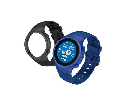 Detské smart hodinky okrúhle Kiddoboo x Lagenio WatchMe 4G Blue/Black