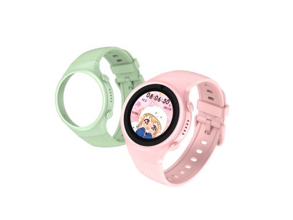 Detské smart hodinky okrúhle Kiddoboo x Lagenio WatchMe 4G Pink/Mint