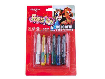 Detská sada farieb na tvár v ceruzke basic 6ks