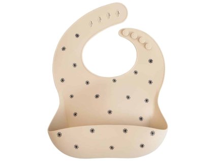 Black Daisy Silicone Bib p