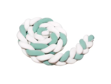 T-TOMI Pletený mantinel 180 cm White + Mint