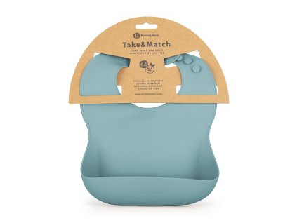 PETITE&MARS Podbradník silikónový Take&Match Frosted Sky 6m+