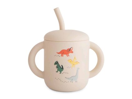 Silicone Training Cup and Straw Dinosaurs p