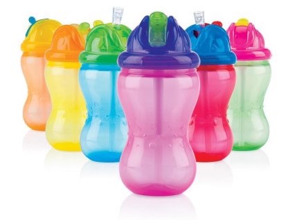 NUBY Hrnček netečúci s mäkkou sklápacou slamkou a regulovateľným prietokom 360ml, 12m+