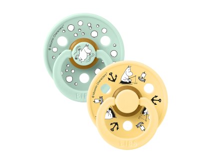 BIBS x Moomin Colour cumlíky z prírodného kaučuku 2ks - veľkosť 1,Sailing Nordic Mint Mix